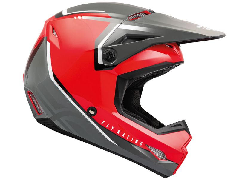 FLY Racing Kinetic ECE Crosshelm (rot / grau)