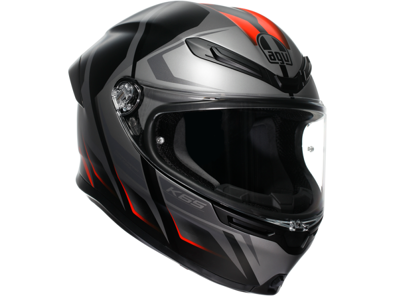AGV K6 S Karve Motorradhelm (Schwarzmatt/Grau/Rot)