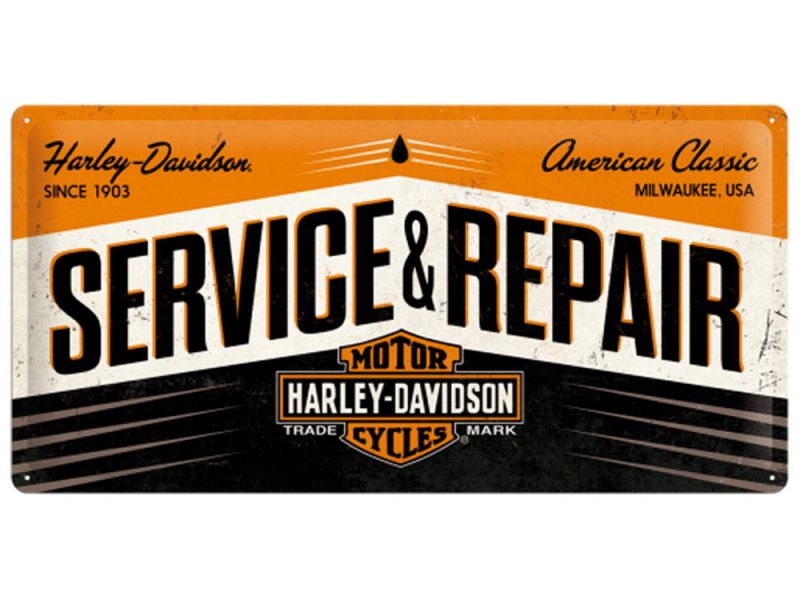 Nostalgic-Arts Harley Davidson Service & RePair Blechschild (25x50cm)