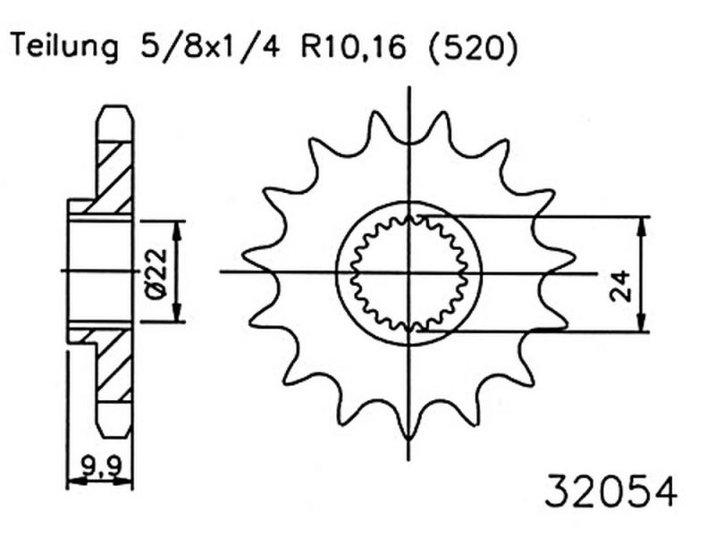 Esjot Ritzel 16 Zähne (520 | 5/8x1/4 | 32054-16)