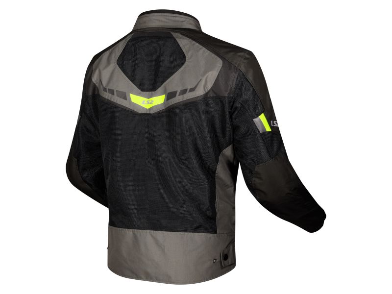 LS2 Garda Air Motorradjacke (Schwarz/Grün/Neongelb)