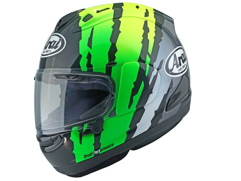Arai RX-7V EVO Blade Yellow Integralhelm (schwarz/grün/gelb/grau)