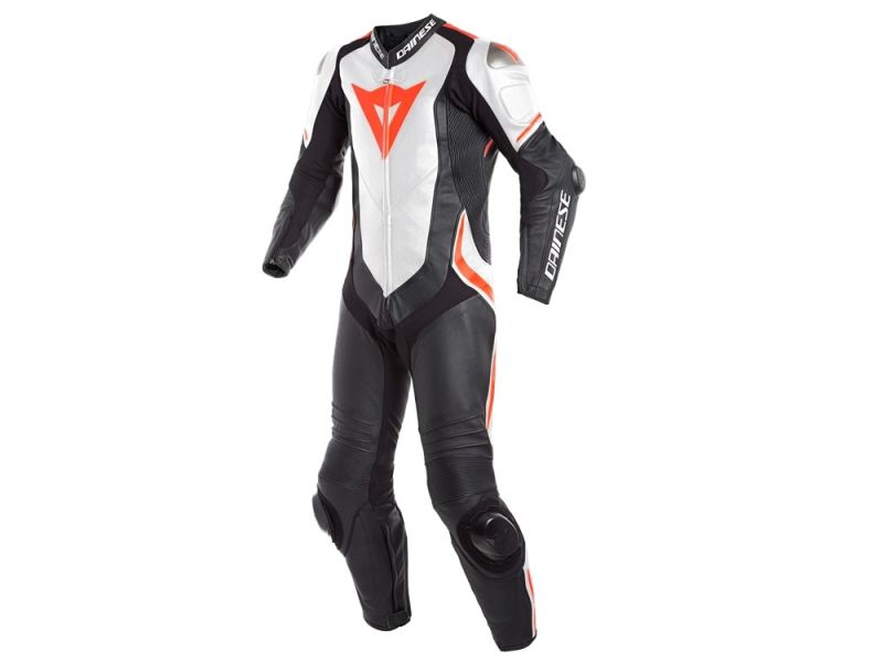 Dainese Laguna Seca 4 Lederkombi 1PC (schwarz / weiß / neonrot)