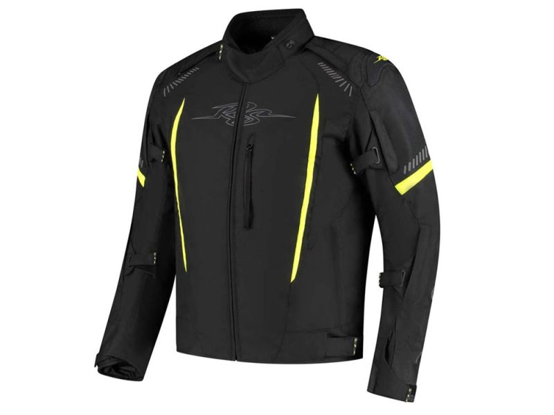 Rusty Stitches Pete Motorradjacke Herren (schwarz / gelb)