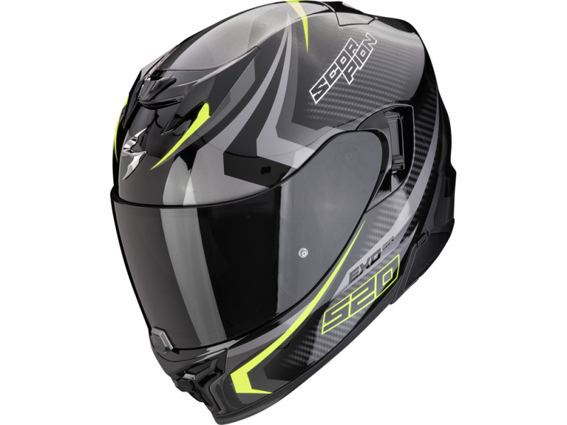 Scorpion EXO-520 EVO Air Terra Integralhelm (Schwarz/Silber/Neongelb)