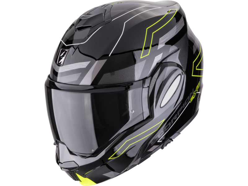 Scorpion EXO-TECH EVO Conquer Motorradhelm (Schwarz/Neongelb)