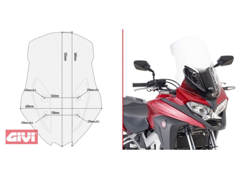 GIVI Windschild Honda Crossrunner 800 (2017- | transparent)