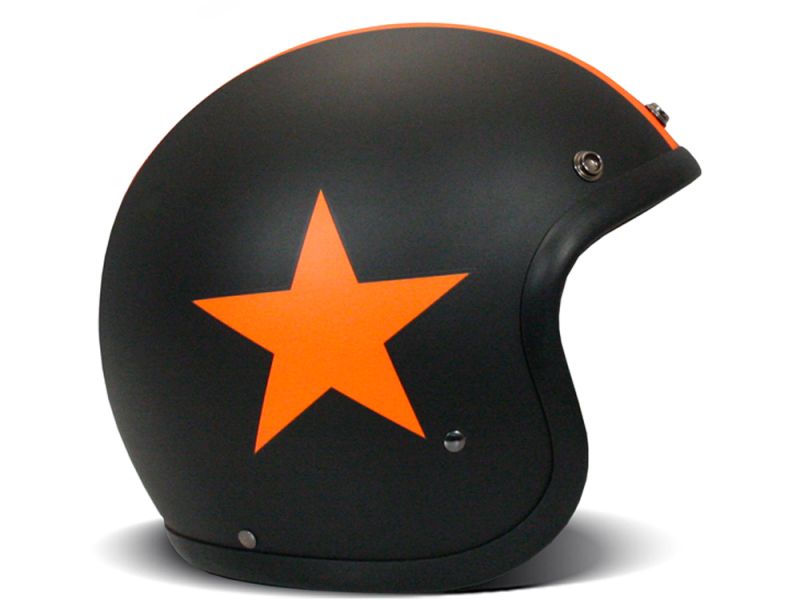 DMD Retro Star Orange Motorradhelm (Schwarzmatt/Orange)