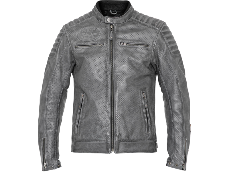 John Doe Storm Motorrad Lederjacke Herren (dunkelgrau)