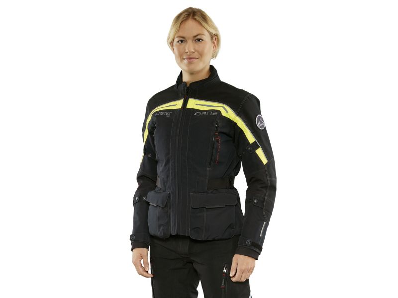 Dane Nimbus Gore Tex Pro Motorradjacke Damen (schwarz/neongelb)