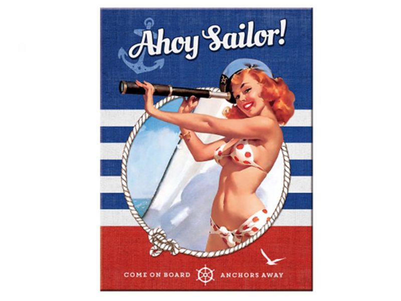 Nostalgic-Arts Pin Up Ahoy Sailor Magnet (6x8cm)