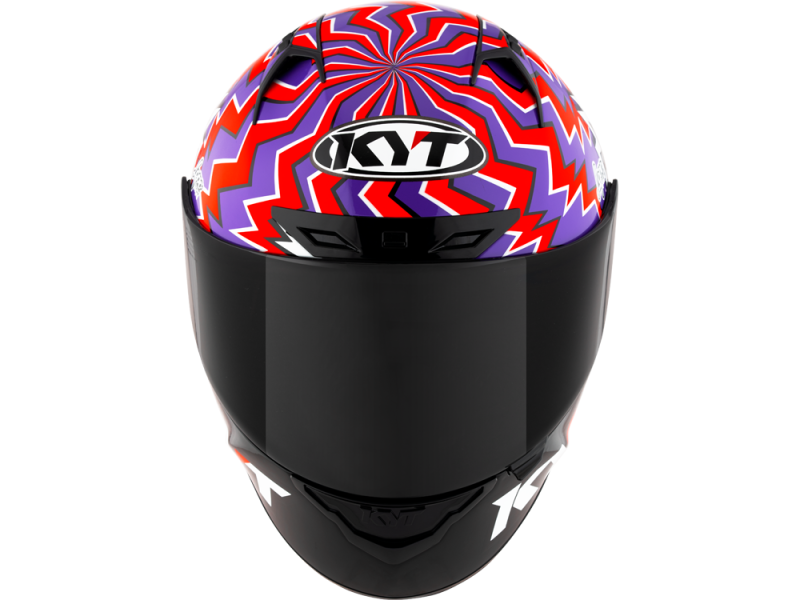 KYT NZ-Race Savadori Replica Integralhelm (Schwarz/Weiß/Lila/Rot)