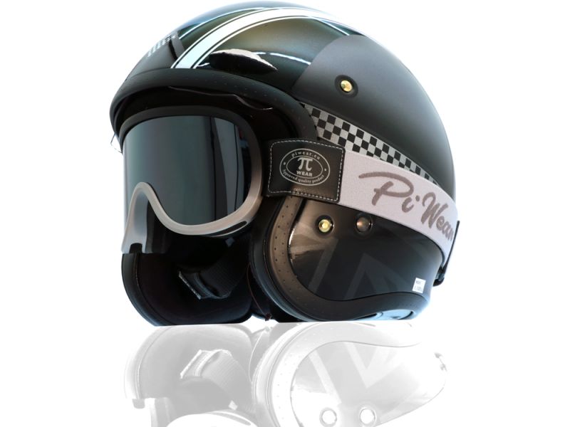 PiWear Arizona FM Retro Brille mit Brillenband getönt (grau/schwarz)