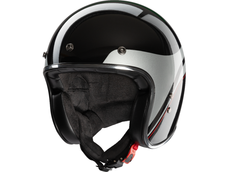 RedBike RB-804 Evolution Jethelm (Schwarz/Silber/Rot) 