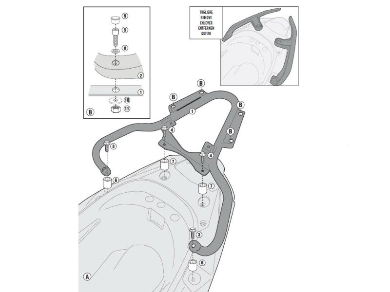 GIVI Monokey SR Gepäckbrücke Kymco K-XCT 125i / 300i (2013-)