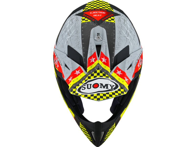 Suomy X-Wing Jetfighter Crosshelm (graumatt/rot/gelb)